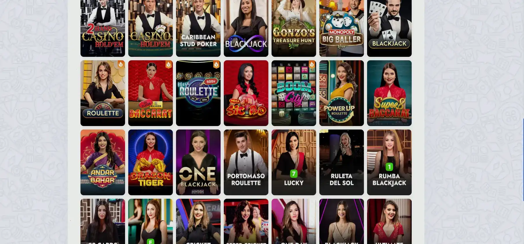 Интерфейс игрового зала казино Вай с множеством слотов